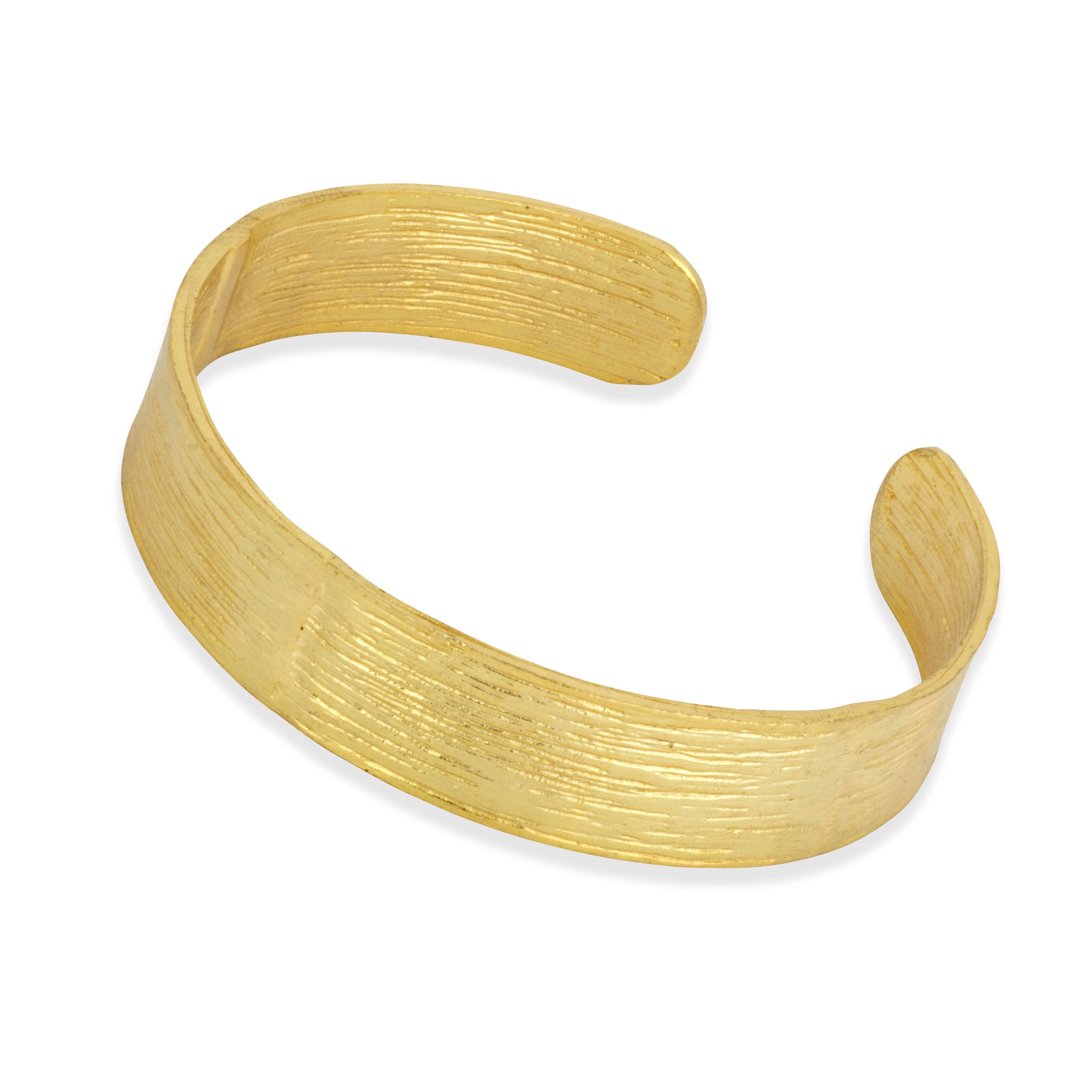 Aphrodite Classic Brushed Gold Bangle | Shop Open Gold Bangles